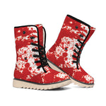 Red Blood Stains Print Winter Boots