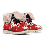 Red Blood Stains Print Winter Boots