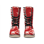 Red Blood Stains Print Winter Boots