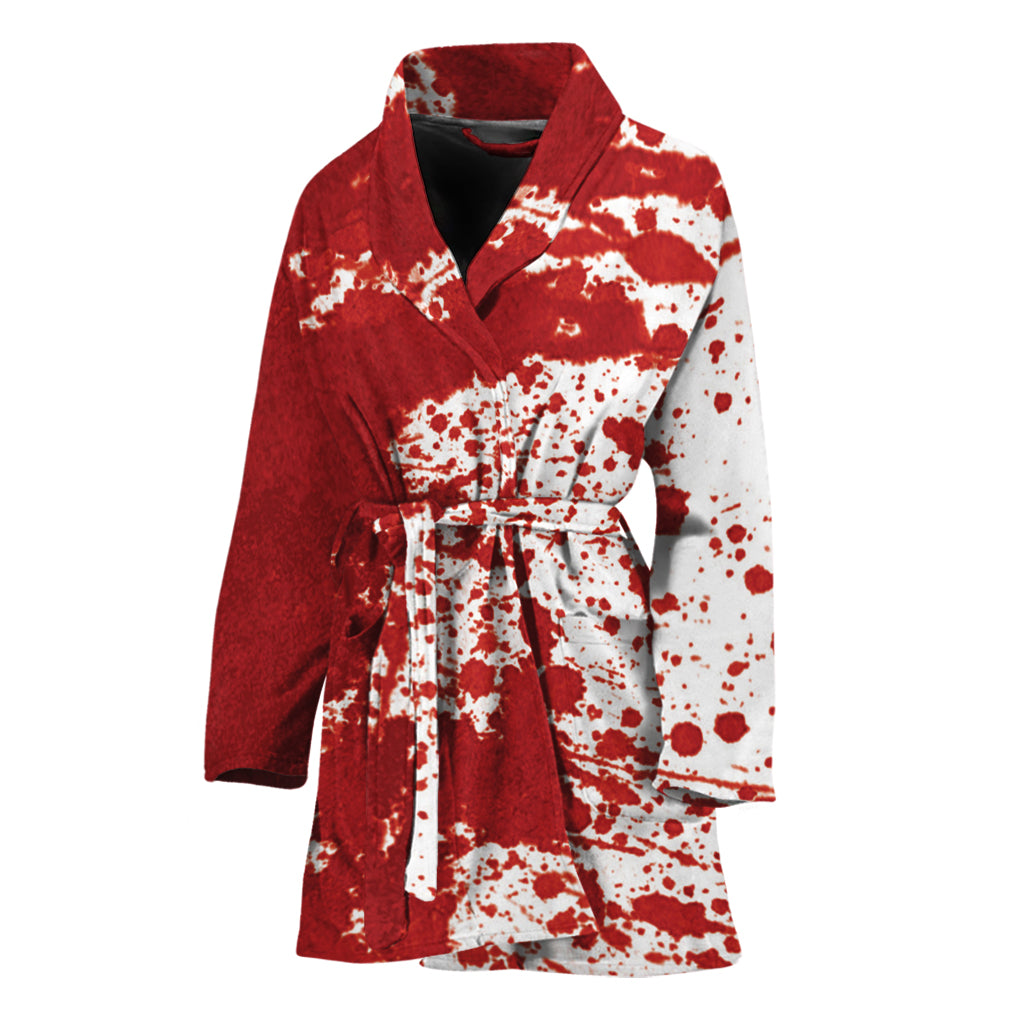 Red Blood Stains Print Women's Bathrobe