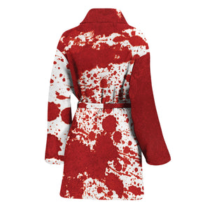 Red Blood Stains Print Women's Bathrobe