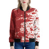 Red Blood Stains Print Women's Bomber Jacket