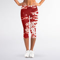 Red Blood Stains Print Women's Capri Leggings