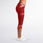 Red Blood Stains Print Women's Capri Leggings