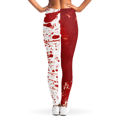 Red Blood Stains Print Women's Leggings