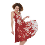 Red Blood Stains Print Women's Sleeveless Dress