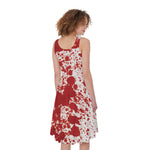 Red Blood Stains Print Women's Sleeveless Dress