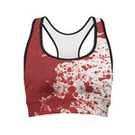 Red Blood Stains Print Women's Sports Bra