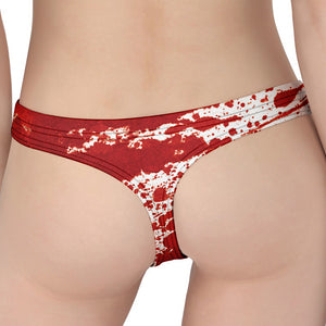 Red Blood Stains Print Women's Thong