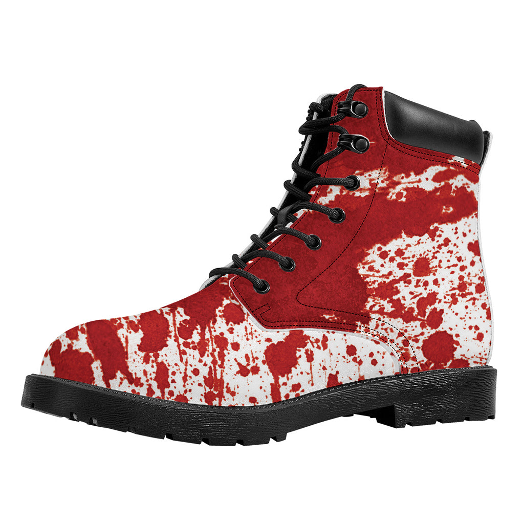 Red Blood Stains Print Work Boots