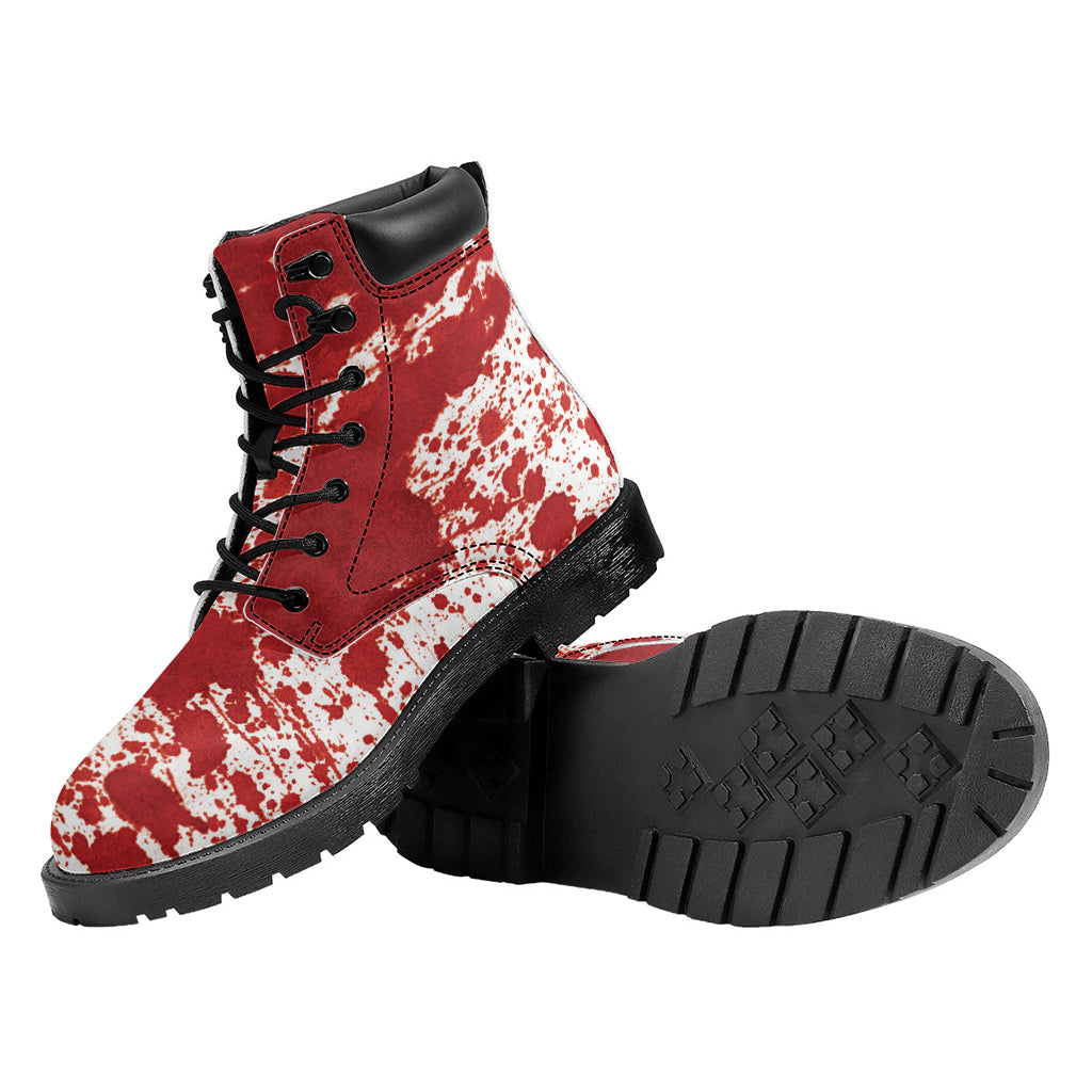 Red Blood Stains Print Work Boots