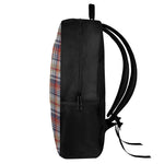 Red Blue And Beige Madras Plaid Print 17 Inch Backpack
