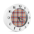 Red Blue And Beige Madras Plaid Print Alarm Clock