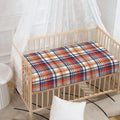 Red Blue And Beige Madras Plaid Print Baby Crib Sheet