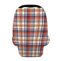 Red Blue And Beige Madras Plaid Print Baby Seat Cover