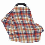 Red Blue And Beige Madras Plaid Print Baby Seat Cover