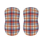 Red Blue And Beige Madras Plaid Print Bar Stool Covers