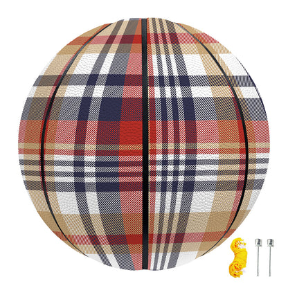 Red Blue And Beige Madras Plaid Print Basketball