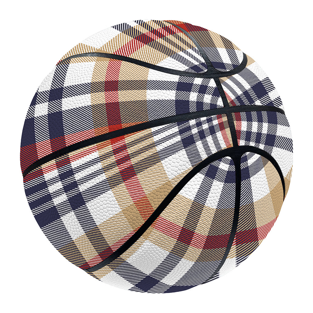 Red Blue And Beige Madras Plaid Print Basketball