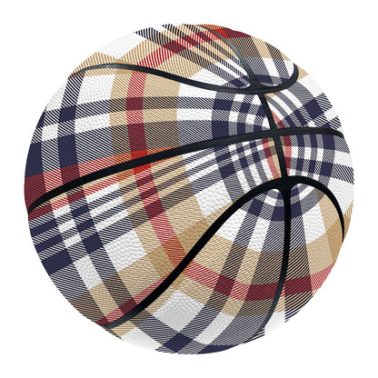 Red Blue And Beige Madras Plaid Print Basketball