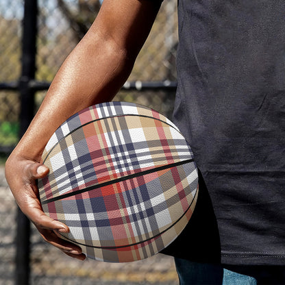 Red Blue And Beige Madras Plaid Print Basketball