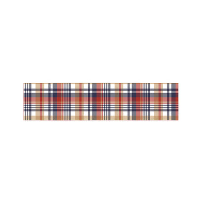 Red Blue And Beige Madras Plaid Print Bed Runner