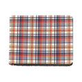 Red Blue And Beige Madras Plaid Print Bifold Wallet