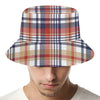 Red Blue And Beige Madras Plaid Print Bucket Hat