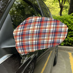 Red Blue And Beige Madras Plaid Print Car Side Mirror Covers