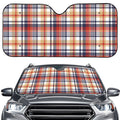 Red Blue And Beige Madras Plaid Print Car Windshield Sun Shade