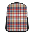 Red Blue And Beige Madras Plaid Print Casual Backpack