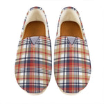 Red Blue And Beige Madras Plaid Print Casual Shoes