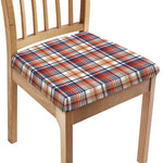 Red Blue And Beige Madras Plaid Print Chair Cushion Cover