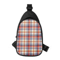 Red Blue And Beige Madras Plaid Print Sling Bag