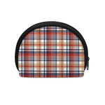 Red Blue And Beige Madras Plaid Print Coin Purse