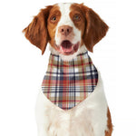 Red Blue And Beige Madras Plaid Print Dog Bandana