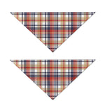 Red Blue And Beige Madras Plaid Print Dog Bandana
