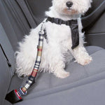 Red Blue And Beige Madras Plaid Print Dog Seat Belt
