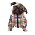 Red Blue And Beige Madras Plaid Print Dog Zip Up Jacket