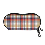 Red Blue And Beige Madras Plaid Print Glasses Case