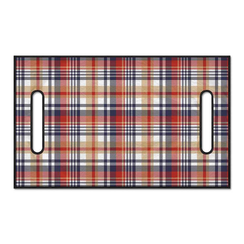 Red Blue And Beige Madras Plaid Print Golf Cart Seat Cover