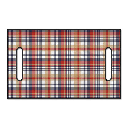 Red Blue And Beige Madras Plaid Print Golf Cart Seat Cover