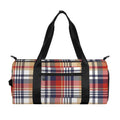 Red Blue And Beige Madras Plaid Print Gym Bag