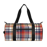 Red Blue And Beige Madras Plaid Print Gym Bag