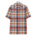 Red Blue And Beige Madras Plaid Print Hawaiian Shirt