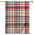 Red Blue And Beige Madras Plaid Print House Flag