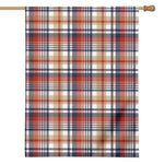 Red Blue And Beige Madras Plaid Print House Flag