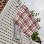 Red Blue And Beige Madras Plaid Print House Flag
