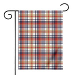 Red Blue And Beige Madras Plaid Print House Flag