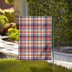 Red Blue And Beige Madras Plaid Print House Flag
